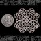 Large Flower Shaped Eight Petaled Antiqued Silver Plated Brass Pendant Filigree 52mm - S-W32